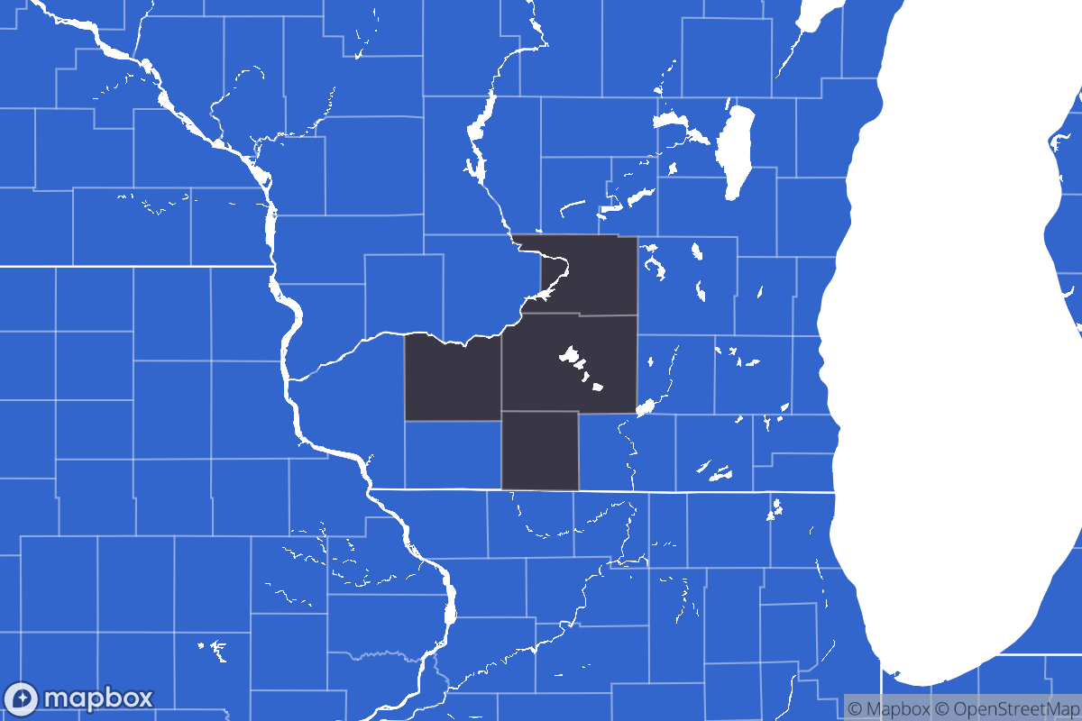 A map of the Madison Metro Area showing the counties in the area.