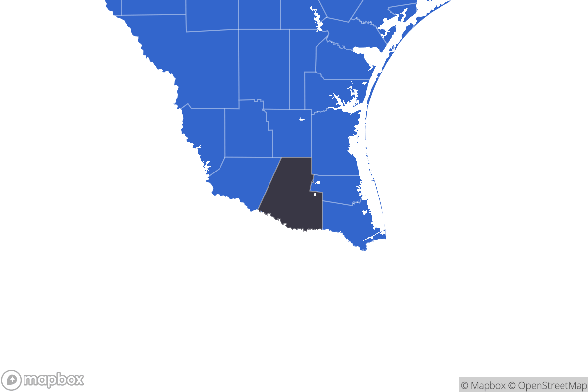 A map of the McAllen Metro Area showing the counties in the area.