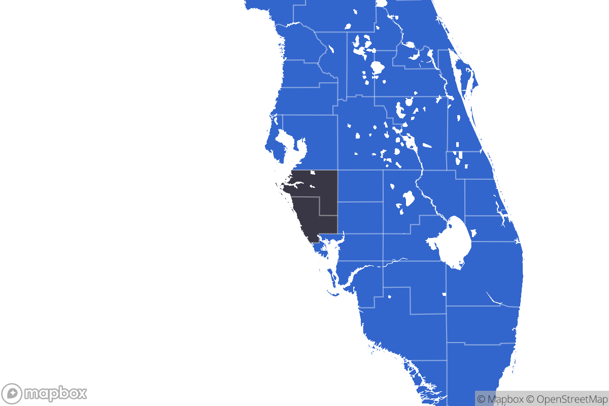 A map of the North Port Metro Area showing the counties in the area.