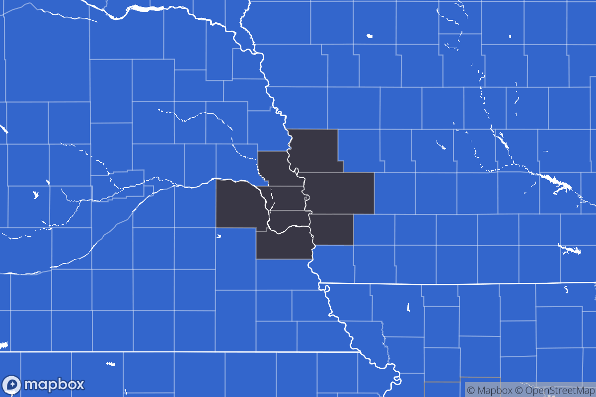 A map of the Omaha Metro Area showing the counties in the area.