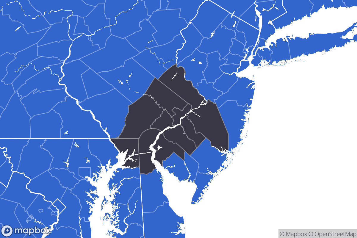 A map of the Philadelphia Metro Area showing the counties in the area.