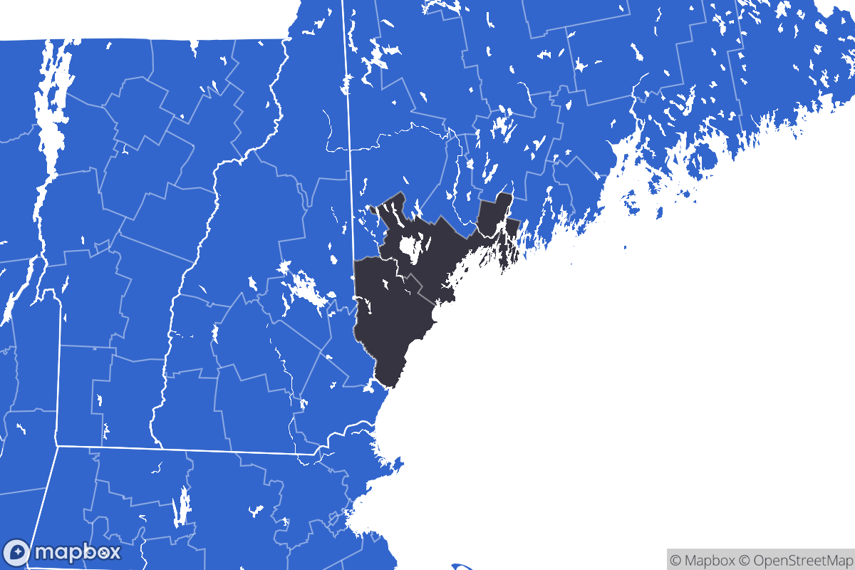 A map of the Portland, ME Metro Area showing the counties in the area.