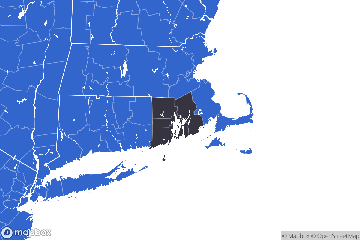 A map of the Providence Metro Area showing the counties in the area.