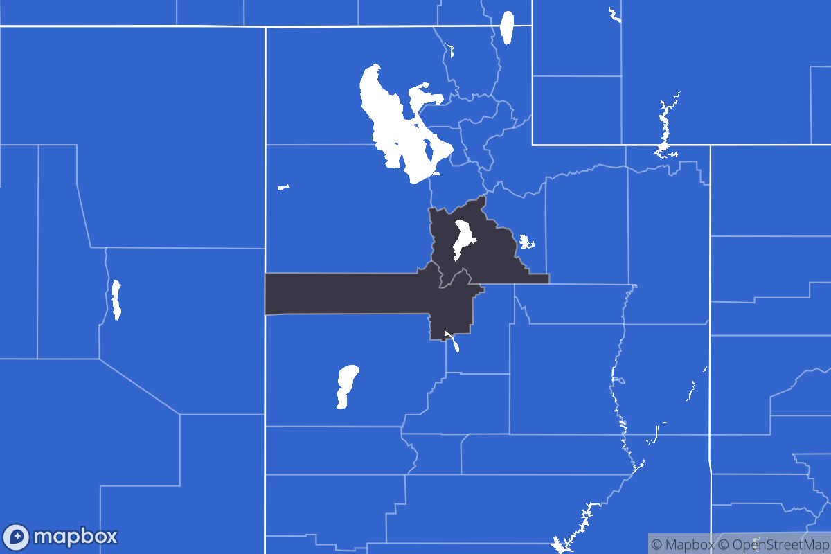A map of the Provo Metro Area showing the counties in the area.