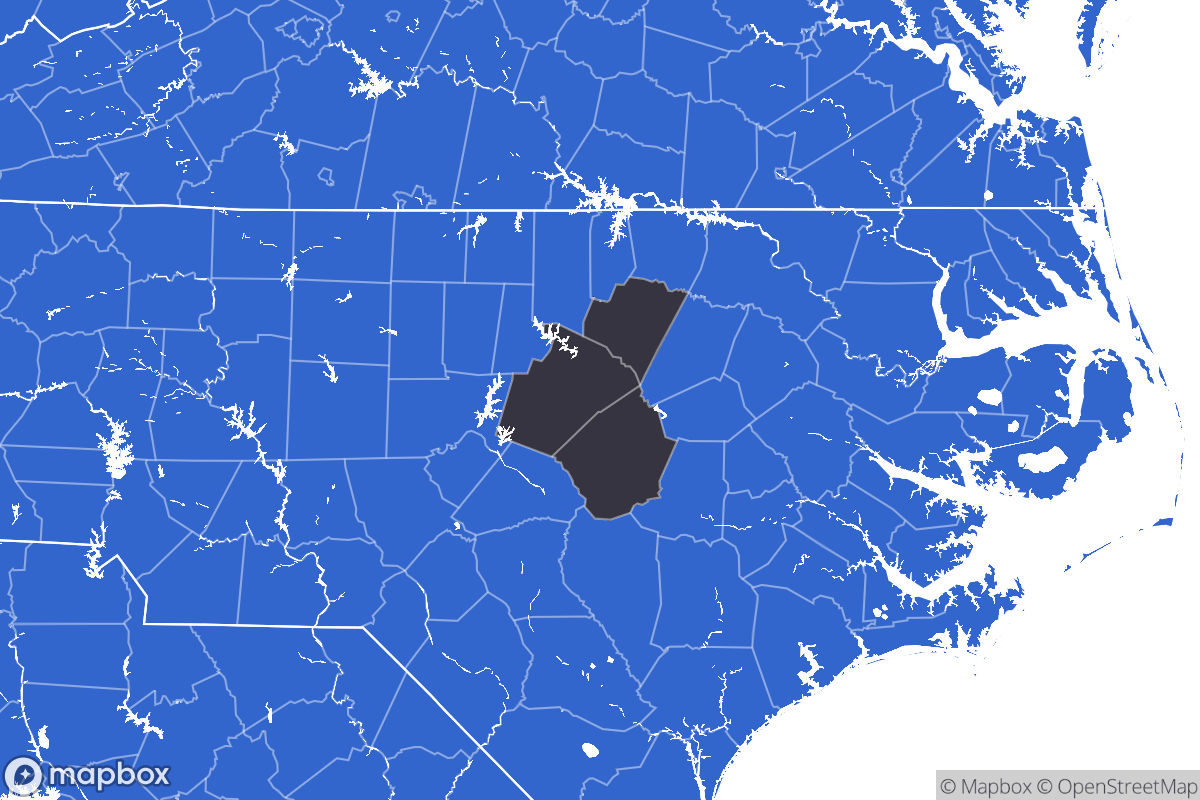 A map of the Raleigh Metro Area showing the counties in the area.