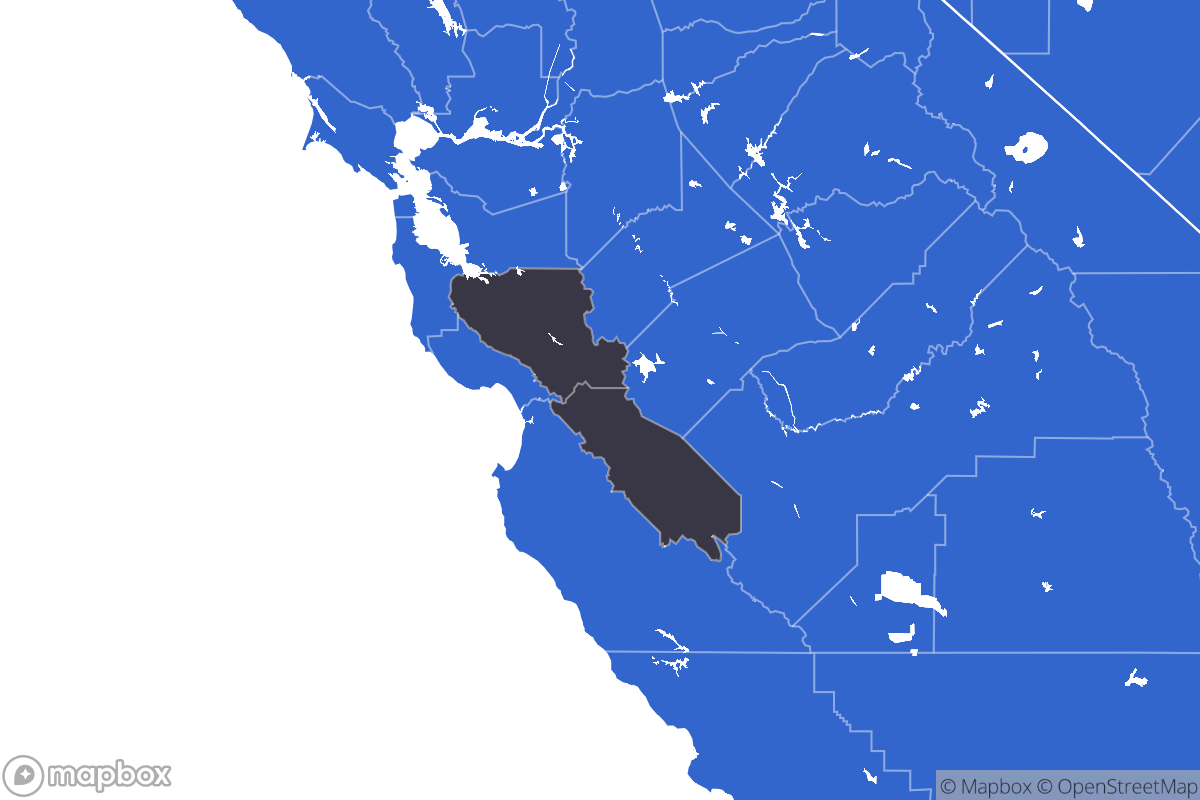 A map of the San Jose Metro Area showing the counties in the area.