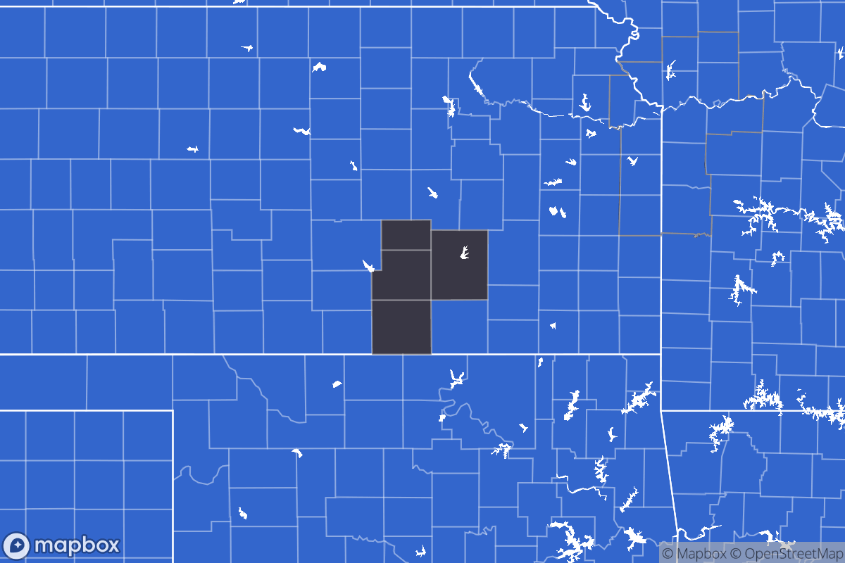 A map of the Wichita Metro Area showing the counties in the area.