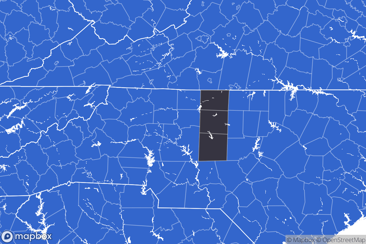 A map of the Winston-Salem Metro Area showing the counties in the area.